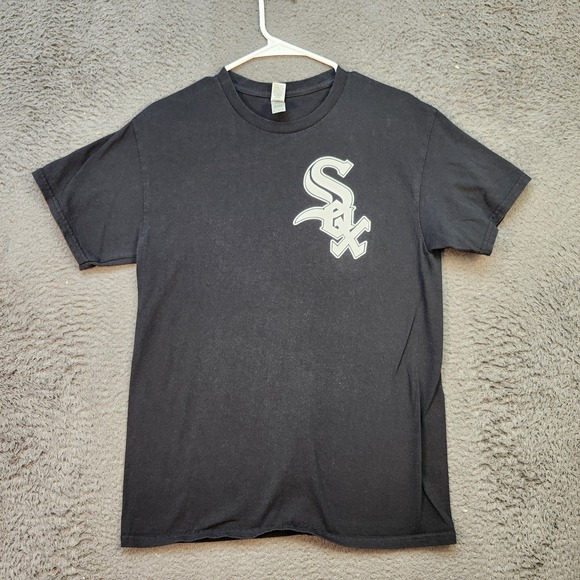 Chicago White Sox Shirt Mens Medium Black MLB Baseball Pizana‎ 7 Gildan Tee - Picture 1 of 7